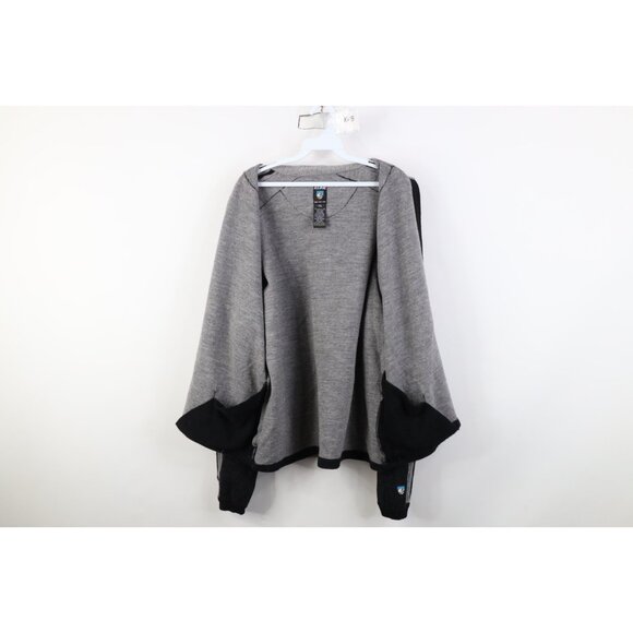 Kuhl Mountain Mens 2XL XXL Merino Wool Knit Full Zip Hiking Climbing Jacket Gray - Picture 9 of 14